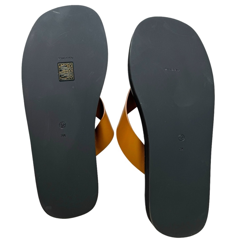 SOLD The Row Ginza Flip Flop Sandals Tan Leather - Picture 3 of 11